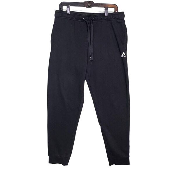 Adidas Pants Mens Large Black Golf Joggers Sweatpants Tapered Cuffed Pockets - Picture 2 of 10